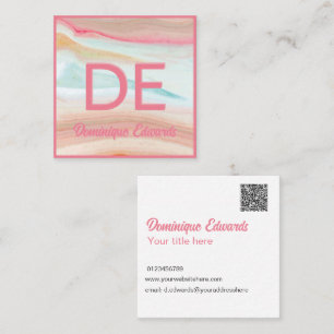 QR Beruflich Pink Simple Square Business Quadratische Visitenkarte