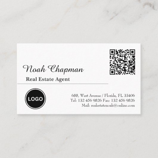 QR-Beruflicher Service für das Firmenlogo Visitenkarte (Vorderseite)