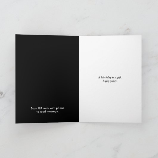 QR Birthday on white Karte (Innenseite)