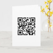 QR Birthday on white Karte (Gelbe Blume)
