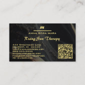 *~* QR Black Gold Marmor Initial Monogram AP66 Visitenkarte (Rückseite)