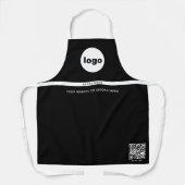 QR Black Modern Simple Employee name Schürze (Vorderseite)