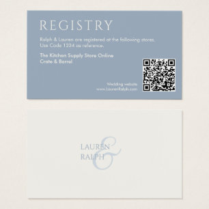 QR Blue and White Gift Registrierungskarte