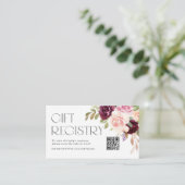 QR-Blume für Burgund und Peach Begleitkarte (Stehend Vorderseite)