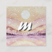 *~* QR BLUSH PINK Abstrakt Landschaft Landschaft N Quadratische Visitenkarte (Vorderseite)