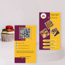 QR-Branding für lila Burgund und Gelbbbäckerei
