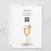 QR-Brautparty für Brunch und Bubbly Einladung (Rückseite)