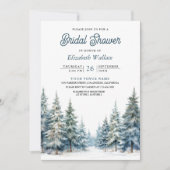 QR-Brautparty für den Winterschneewald Einladung (Vorderseite)