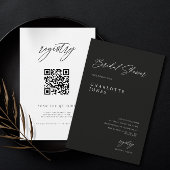 QR-Brautparty mit handgeschriebenem QR-Code in Sch Einladung