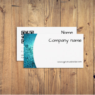 QR Business Card für Minimalistisches Meereswasser Visitenkarte