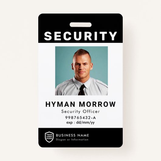 QR Business-ID-Logo | Security Service Employee Ba Ausweis (Vorderseite)