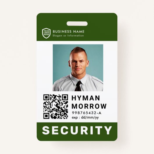 QR Business-ID-Logo | Security Service Employee Ba Ausweis (Vorderseite)