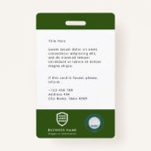 QR Business-ID-Logo | Security Service Employee Ba Ausweis (Rückseite)