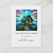 *~* QR Cabin Summer Stream Rustische Hütte AP49 Visitenkarte (Vorderseite)