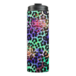 *~* QR Chic Rainbow Glitzer Animal Leopard Spots  Thermosbecher