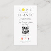 QR Chic Yellow Button Love & Thanks Photo Support Visitenkarte (Vorderseite)