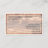 QR-Code 100% Bio Holzstil auf Weiß Visitenkarte (Rückseite)