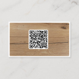 QR-Code 100% Bio Holzstil auf Weiß Visitenkarte