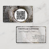 QR-Code 100% Bio Holzstil auf Weiß Visitenkarte (Vorne/Hinten)