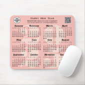 QR-Code 2025 für das Calendar-Business-Logo Rosa R Mousepad (Mit Mouse)