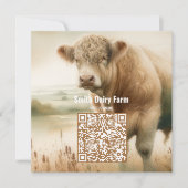 QR-Code 2026 Kalender Visitenkarte für Kuh Karte (Vorderseite)