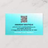 QR-CODE 20%AUSSERGEWÖHNLICHER DICOUNT PROMOTIONAL VISITENKARTE (Rückseite)