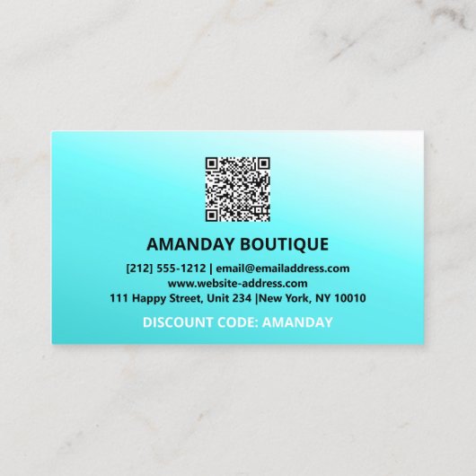 QR-CODE 20%AUSSERGEWÖHNLICHER DICOUNT PROMOTIONAL VISITENKARTE (Rückseite)