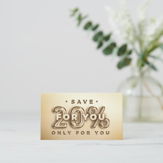 QR CODE 20% ERMÄSSIGUNG INSERT DANKEN VISITENKARTE (Stehend Vorderseite)