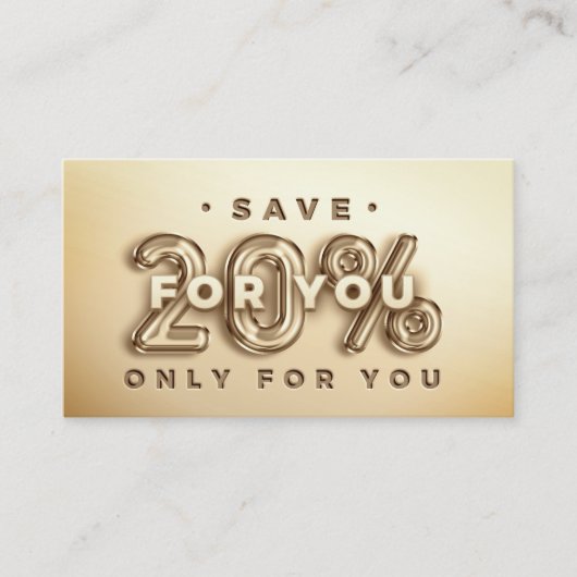 QR CODE 20% ERMÄSSIGUNG INSERT DANKEN VISITENKARTE (Vorderseite)