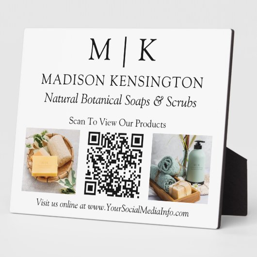 QR-Code-2-Foto für Monogramme oder Add-Logos Fotoplatte (Seite)