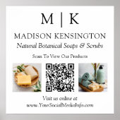 QR-Code-2-Foto für Monogramme oder Add-Logos Poster (Vorne)