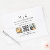 QR-Code-2-Foto für Monogramme oder Add-Logos Quadratischer Aufkleber (Umschlag)