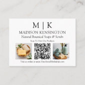 QR-Code-2-Foto für Monogramme oder Add-Logos Visitenkarte (Vorderseite)