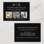 QR-Code-2-Foto für Monogramme oder Add-Logos Visitenkarte (Vorne/Hinten)