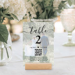 QR Code 2 Foto Jeder Text erfasst die Liebe Hochze Tischnummer<br><div class="desc">Fügen Sie eine personalisierte Touch zur Hochzeitsempfangsdekoration mit benutzerdefinierten Foto- und QR Code Tischnummer Karten. Bilder und alle Texte sind einfach anzupassen, und kann unterschiedlich oder gleich auf der Vorder-und Rückseite. Falls gewünscht, ändern Sie "die Liebe erfassen" in "Flitterwochenfond", "ein besonderer Dank", "Menü", "unsere Liebe" oder einen anderen Text Ihrer...</div>