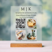 QR-Code-3-Foto für Monogramme oder Add-Logos Acrylschild (Neutral)