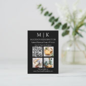 QR-Code-3-Foto für Monogramme oder Add-Logos Visitenkarte (Stehend Vorderseite)