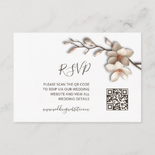 QR-Code    3D-Blütenmagnolie RSVP Begleitkarte
