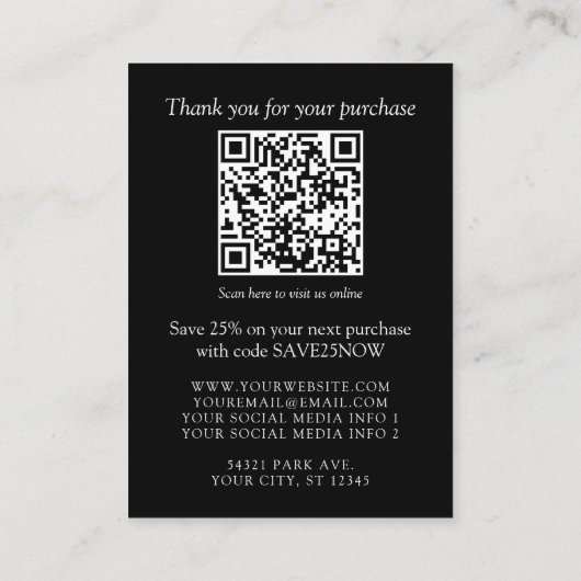 QR-Code 4-Foto für Monogramm oder Add-Logos Begleitkarte (Rückseite)