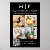 QR-Code 4-Foto für Monogramm oder Add-Logos Poster (Vorne)