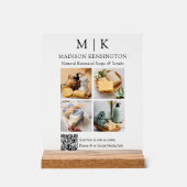 QR-Code 4-Foto für Monogramme oder Add-Logos Acrylschild (Vorderseite)