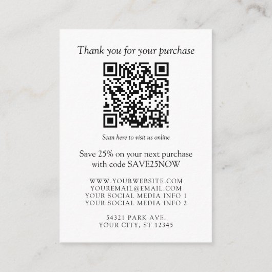 QR-Code 4-Foto für Monogramme oder Add-Logos Begleitkarte (Rückseite)