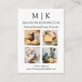 QR-Code 4-Foto für Monogramme oder Add-Logos Begleitkarte (Vorderseite)