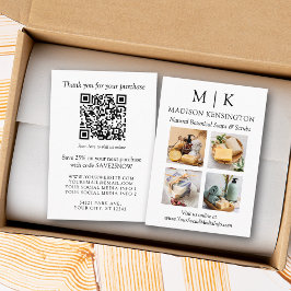 QR-Code 4-Foto für Monogramme oder Add-Logos Begleitkarte