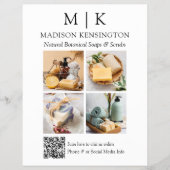 QR-Code 4-Foto für Monogramme oder Add-Logos Flyer (Vorne)