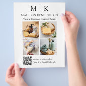 QR-Code 4-Foto für Monogramme oder Add-Logos Flyer (Hand)