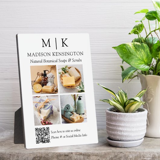 QR-Code 4-Foto für Monogramme oder Add-Logos Fotoplatte