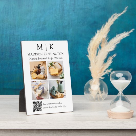 QR-Code 4-Foto für Monogramme oder Add-Logos Fotoplatte (Seite)