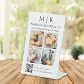 QR-Code 4-Foto für Monogramme oder Add-Logos Sockelschild