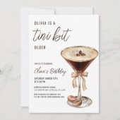 QR Code A Tini Bit Ältere Espresso Martini Geburts Einladung (Vorderseite)